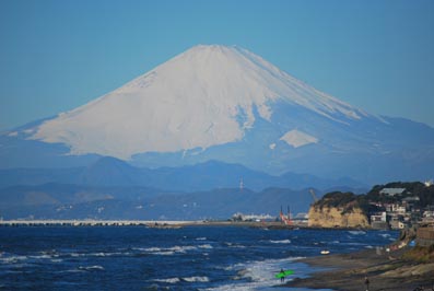 稲村ガ崎から見える富士山